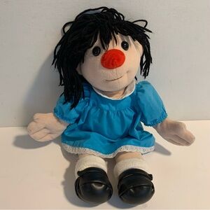 Vintage 1995 Big Comfy Couch Molly Doll 17” Plush Stuffed Toy Blue Dress